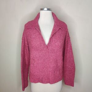 Abercrombie & Fitch Pink V-Neck Sweater